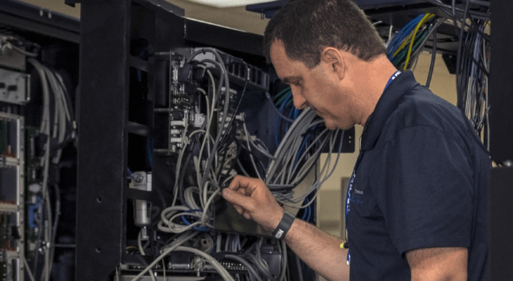 TSS team member securing scope wires